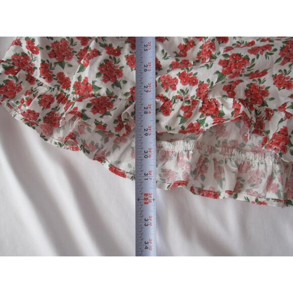 Floral Tiered Ruffle Back Smocked Ruffle Fairy Whimsigoth Romper Sz S (WB496) - Picture 5 of 8